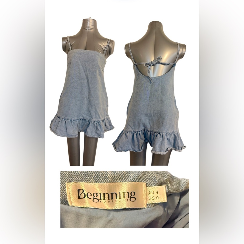 Beginning denim mini dress
